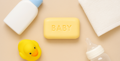 Organic baby soap bar made with natural ingredients for gentle baby skin care