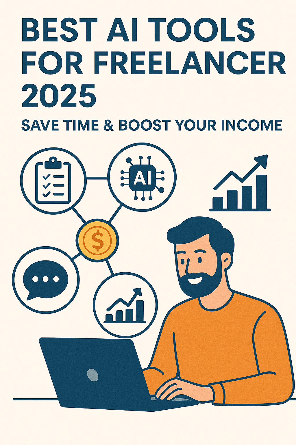AI tools dashboard showing productivity apps for freelancers in 2025