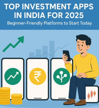 Best investment apps India 2025 comparison showing mobile screens with Groww, Zerodha, Angel One trading interfaces