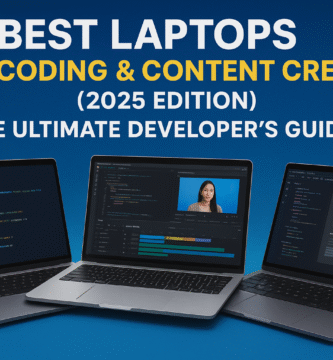 Best laptops for coding and content creation 2025 featuring top developer picks including MacBook Pro M4, Dell XPS 15, and other premium programming laptops