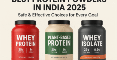 Best protein powders India 2025 comparison chart showing whey casein and plant-based options with ratings and prices for muscle building and weight loss goals